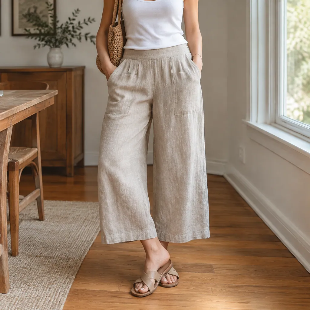 Sena Linen Wide Crop Pant