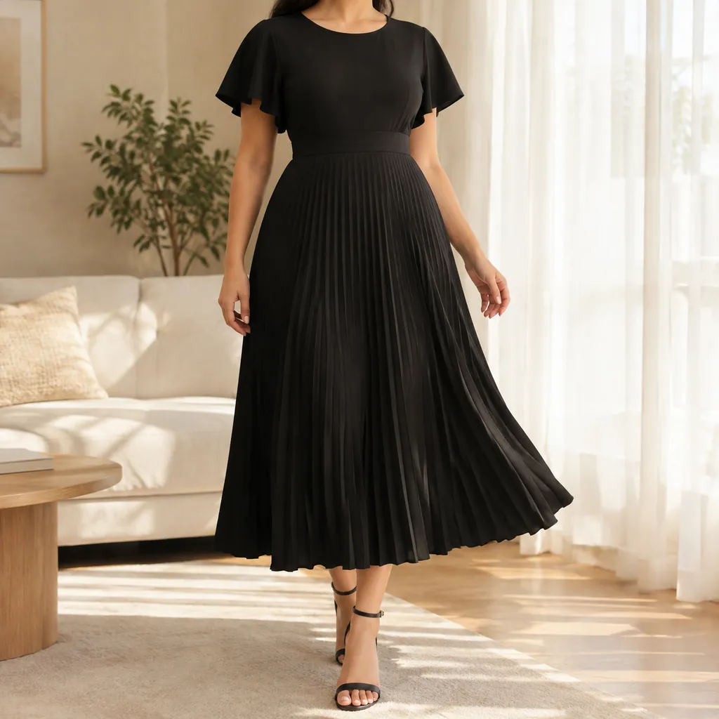 Tavi Pleated Midi Dress